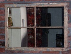 old antique vintage window frame mirror distressed