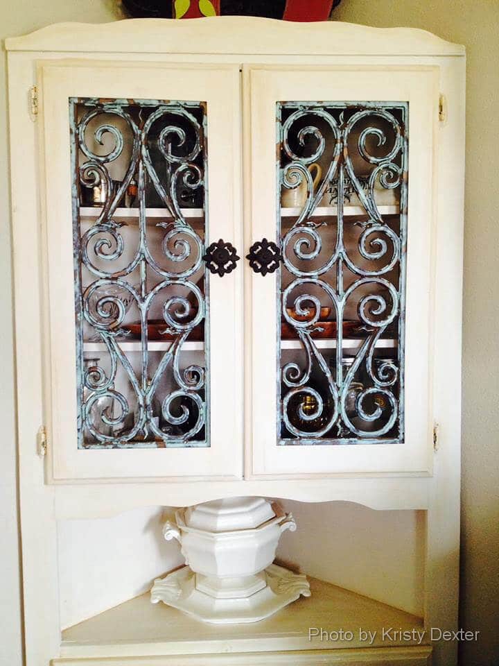 Faux Wrought Iron Decorative Grille Cabinet Pioneer Gl Faux Wrought Iron Decorative Grille Cabinet