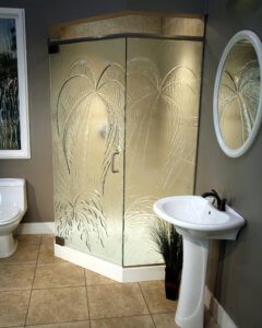 Cast Glass Shower Enclosure - Neo - Palm