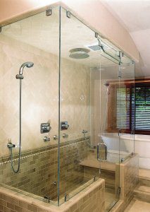 Heavy Glass Shower Enclosures Transom