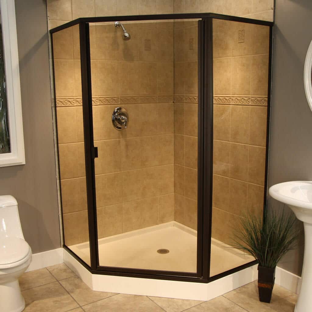 Patterned Shower Enclosures - Bronze tinted shower enclosure example