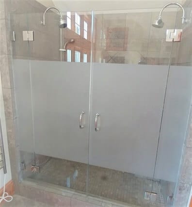 shower doors with privacy band