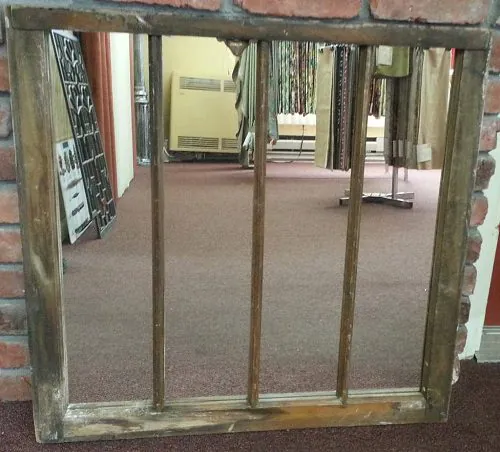 New Mirror Glass in an Rough Distressed Window Frame