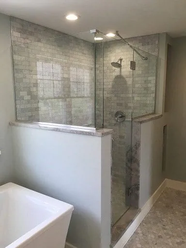 Shower Glass with Ceiling Support Boston, MA